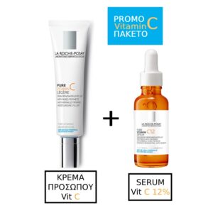 La Roche Posay Redermic C Κρέμα Προσώπου με Βιταμίνη C & Υαλουρονικό για ΚανονικέςΜικτές Επιδερμίδες 40ml & La Roche Posay Pure Vitamin C12 Serum Aντιοξειδωτικός Αντιρυτιδικός Ορός με Βιταμίνη C, 30ml