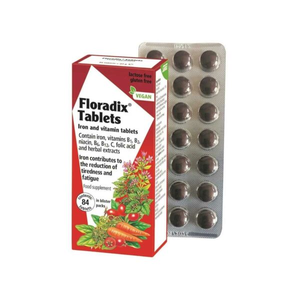 Power Health Floradix Tablets Οργανικός Σίδηρος, Βιταμίνες C & B Complex 84 ταμπλέτες