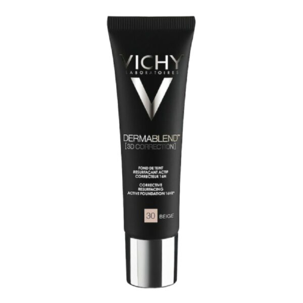 Vichy Dermablend No.30 Make Up 3D Correction Beige Make Up Ενεργής Διόρθωσης 16 Ωρών για Υψηλή Κάλυψη και Επανόρθωση, 30ml