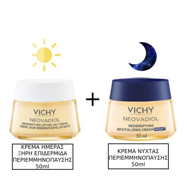 Vichy Neovadiol Peri Menopause Redensifying Lifting Day Cream Κρέμα Ημέρας για Ξηρή Επιδερμίδα στην Περιεμμηνόπαυση 50ml & Vichy Neovadiol Peri-Menopause Αντιγηραντική & Συσφικτική Κρέμα Νυκτός 50ml