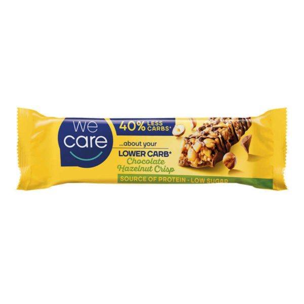 WeCare 40% Less Carbs Μπάρα Πρωτεΐνης με Γεύση Chocolate Hazelnut Crisp 37gr
