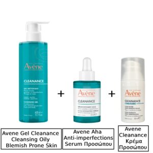 Avene Gel κατά της Ακμής Cleanance Cleansing Oily Blemish Prone Skin για Λιπαρές Επιδερμίδες 400ml & Avene Aha Anti-imperfections Serum Προσώπου 30ml & Avene Cleanance Comedomed Κρέμα Προσώπου για Λιπαρές Επιδερμίδες κατά των Ατελειών & της Ακμής 30ml