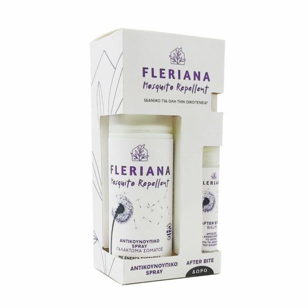 Fleriana Mosquito Repellent Spray, Αντικουνουπικό Γαλάκτωμα Σώματος, 100ml & ΔΩΡΟ After Bite Balm, 7ml