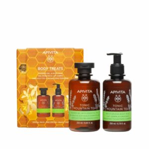 Apivita Body Treats Promo με Tonic Mountain Tea Αφρόλουτρο με Αιθέρια Έλαια, 250ml & Tonic Mountain Γαλάκτωμα Σώματος, 200ml, 1σετ