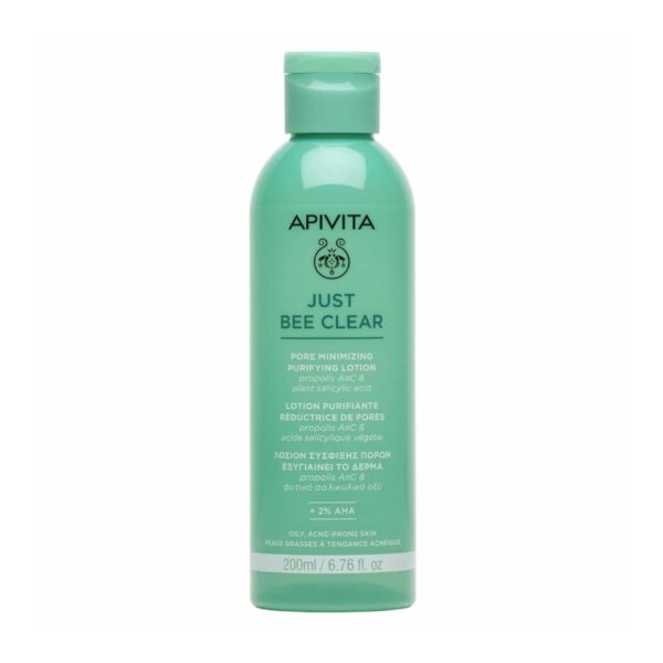 Apivita Just Bee Clear Purifying Lotion Λοσιόν Σύσφιξης Πόρων, 200ml