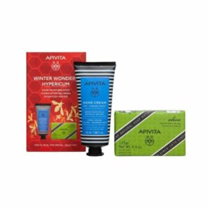 Apivita Winter Wonders Hypericum Promo Hand Cream Κρέμα Χεριών για Ξηρά & Σκασμένα Χέρια, 50ml & Natural Soap Φυσικό Σαπούνι με Ελιά, 125gr, 1σετ