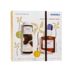 Korres Promo Mountain Pepper Αφρόλουτρο, 250ml & Eau De Toilette Ανδρικό Άρωμα, 50ml, 1σετ