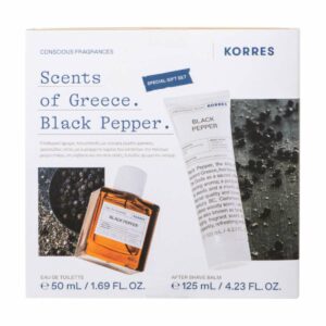 Korres Scents of Greece Special Gift Set Black Pepper Eau de Toilette Ανδρικό Άρωμα, 50ml & Aftershave Balm Γαλάκτωμα για μετά το Ξύρισμα, 125ml