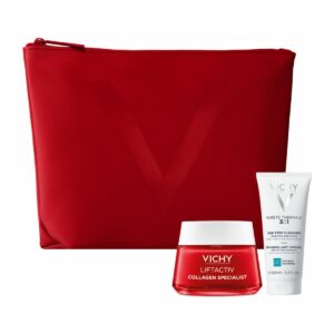 Vichy Xmas Set Περιποίησης Προσώπου Liftactiv Collagen Specialist Κρέμα Ημέρας με Πεπτίδια Κολλαγόνου, 50ml & Δώρο Purete Thermale 3in1 Γαλάκτωμα Καθαρισμού, 100ml & Δερμάτινο Νεσεσέρ, 1σετ